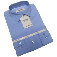 Сорочка детская длинный рукав размерный ряд 29/116-122-36/158-164 цвет голубой WestHero арт.wes-TP21