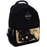 Рюкзак для девочек (ErichKrause) EasyLine Light Blur Cat черный 44x23x33 см арт.62820