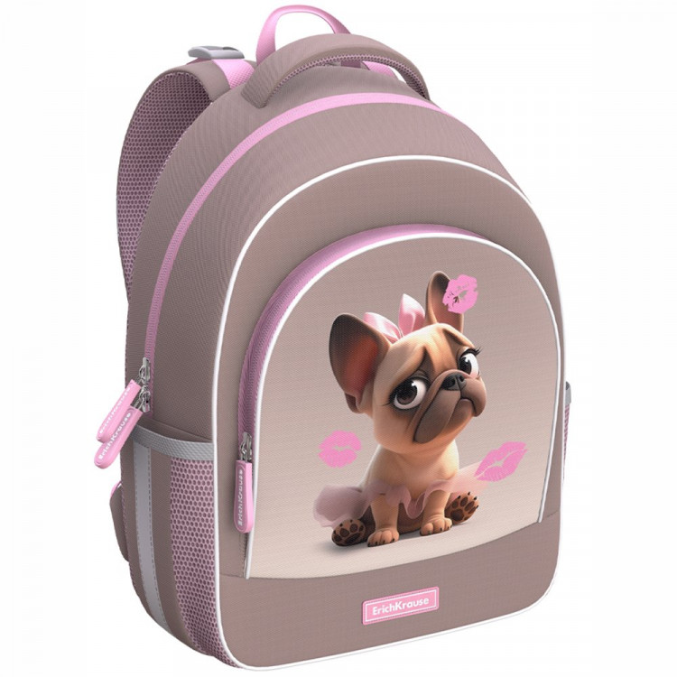 Рюкзак для девочек школьный (ErichKrause) ErgoLine Frenchie 39x28x14 см арт.64881