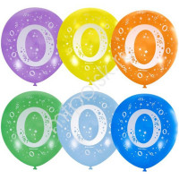 Шар воздушный 10шт/наб. 30см "Цифра 0" асс. арт.6051068