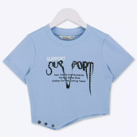 Футболка для девочки арт.Deloras 22536 размерный ряд 34/134- 44/164 цвет голубой