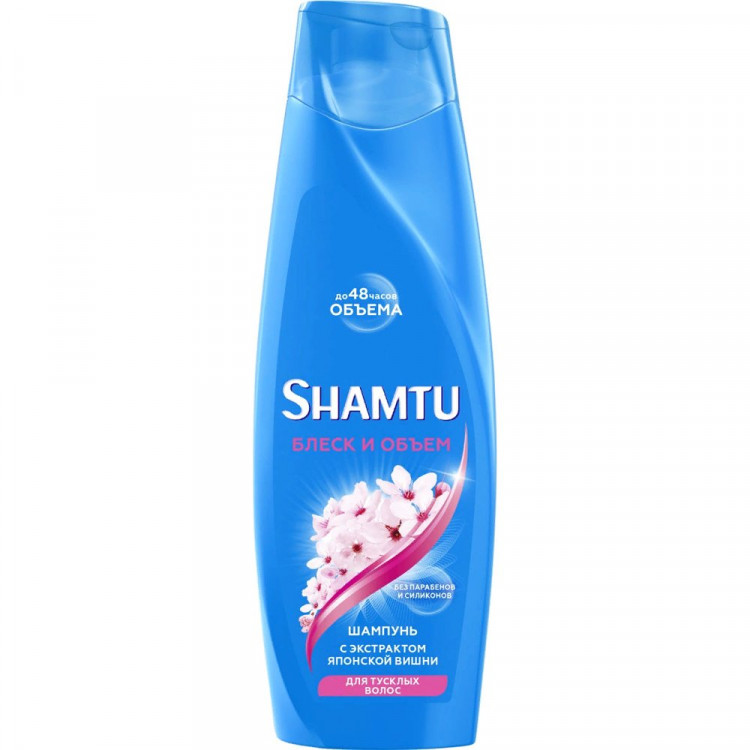 Шампунь для волос Shamtu 360 мл Блеск и объем с экстрактом японской вишни