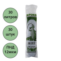 Пакеты для мусора 30л 12мкм 30шт в рулоне, ПНД черные Ромашка (Ст.50