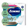 Бумага туалетная 4-сл втулка 4рул/уп 12,3м белая Zemma Only