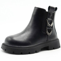 Ботинки для девочки  (Мышонок) черный  верх-искусственная кожа подкладка-байка размерный ряд 26-31 арт. jwg-1871-2A