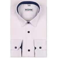 Сорочка детская приталенная длинный рукав размерный ряд 29/116-36/158-164 цвет белый Brostem арт.1LD212+1d** на кнопках