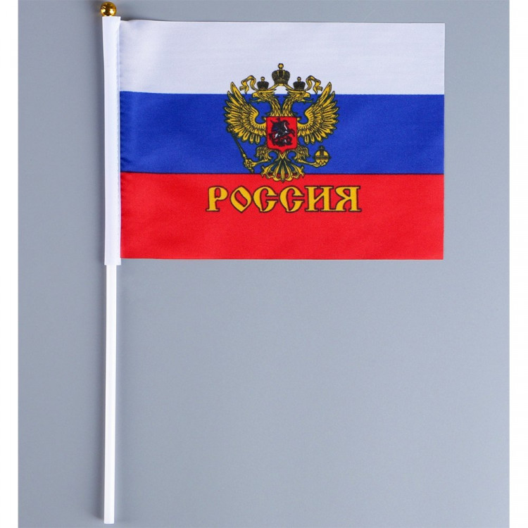 Флаг России с гербом, 14*21см арт.3653417