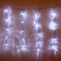 Гирлянда электрическая для дома фигурная 2,5м*50см 40LED "Сосулька" цвет белый (светлый провод) 8режимов арт.183-124