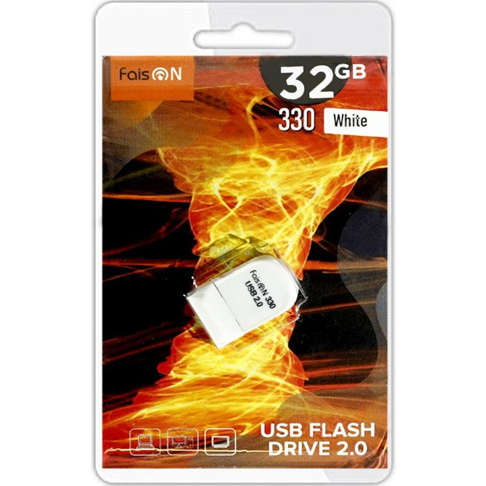 Флеш диск 32GB USB 2.0 FaisON 330 пластик белый