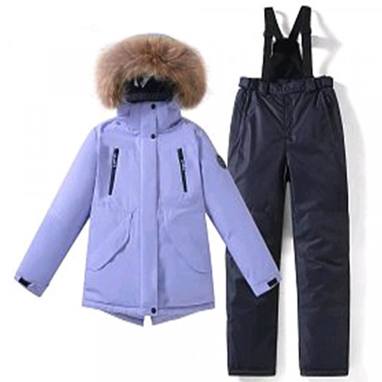 Комплект зимний для девочки (COKOTU) арт.dyl-T-70-3 (полукомбинезон+куртка) цвет сиреневый