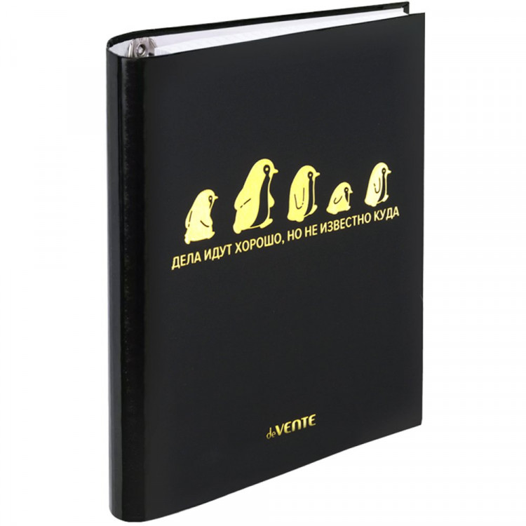 Тетрадь на кольцах А5 клетка 120 листов (deVENTE) Дела идут хорошо со сменным блоком  матовая ламинация тиснение фольга арт.2057507