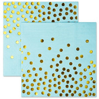 Салфетки "Горошек золото" 12шт/наб. 33*33см арт.6231389