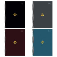 Записная книжка А6 твердая обложка на гребне 120 листов (BG) Моноколор. Классика ассорти арт.ЗКТ6гр120_лм_тф 57211