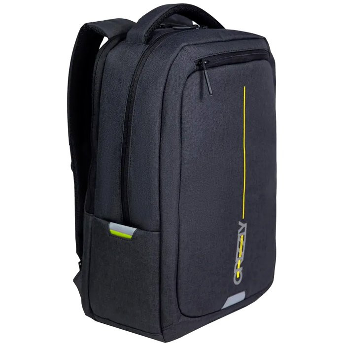 Рюкзак для мальчиков (Grizzly) арт RU-234-1/3 черный-салатовый 29х41,5х18см