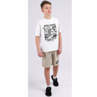 Шорты для мальчика артикул CLE 846589к размерный ряд 34/134-42/158 цвет бежевый