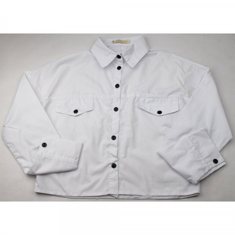 Блузка для девочки (MULTIBREND) длинный рукав цвет белый арт.1229-1