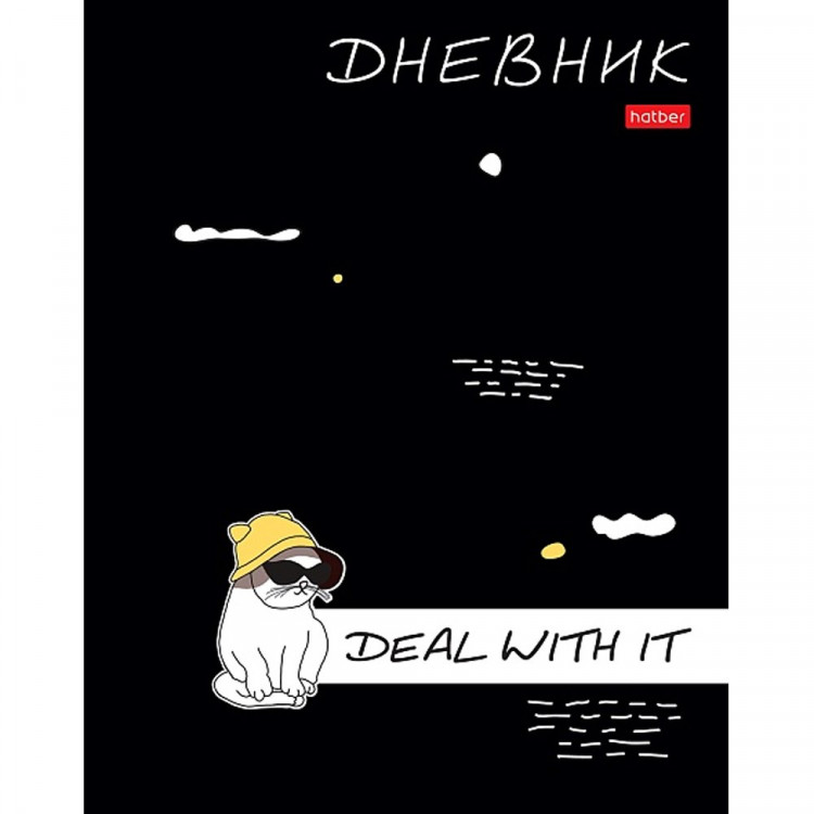 Дневник школьный твердая обложка (Hatber) Кот на чиле матовая ламинация выборочный УФ-лак арт.40ДТ5лвлВ_33806