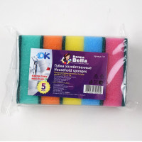 Губки для посуды 5 штук в упаковке 90*60*30 Макси Плюс