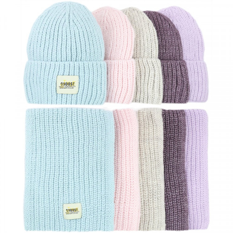 Комплект зимний для девочки (Полярик) арт.L-18-3 размер 52-56 (шапка+шарф) цвет в ассортименте