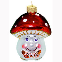 Украшение декоративное стекло 10см "Грибок" п/у арт.ФУ-567