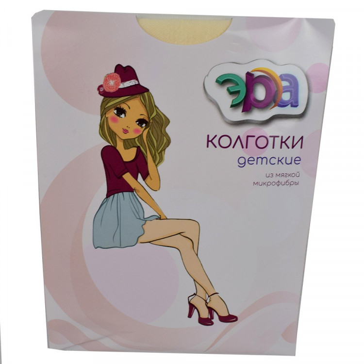 яяяКолготки арт.П31-574 размер 134-146 95% полиамид 5% эластан Сакура цвет молочный (Эра)