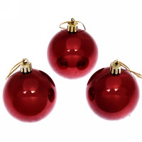 Набор шаров 06см 03шт/наб. "Глянец" цв.т.рубин арт.201-0835
