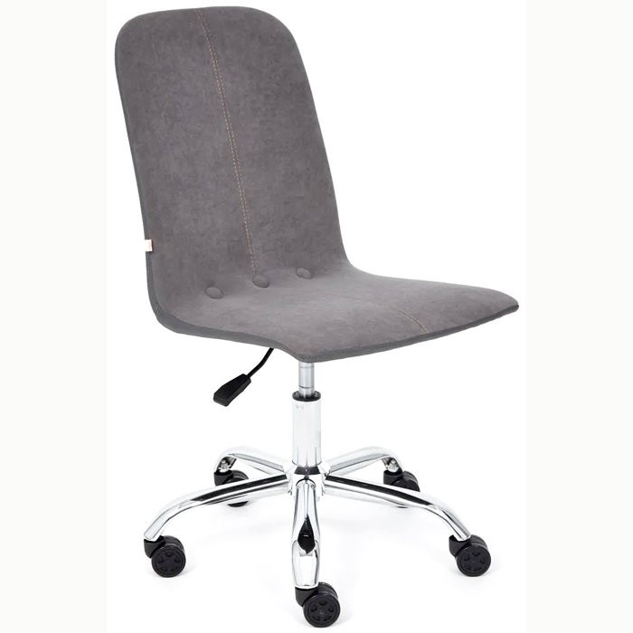 Кресло  офисное RIO б/п флок/кожзам, серый металлик (29/36)