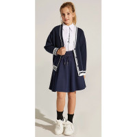 Кардиган для девочки (Делорас) арт.W64317 размер 34/134-44/164 цвет черно-белый