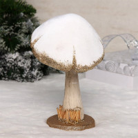 Игрушка декор. "Бархат Грибочек сказочный" 26см цв.белый арт.183-0527