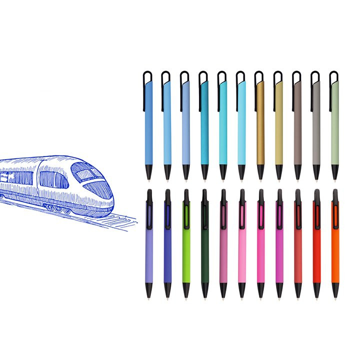 Ручка шариковая автоматическая Mazari ADEPT синяя, корпус Soft touch, 1,0 мм арт.M-7343-70