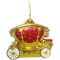 Украшение декор.подвеска фигурка (Серия Царьград) "Карета" 08см цв.красн/бел/золото арт.95485