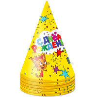 Колпак "Три кота" желтый 6шт/наб. арт.60148748