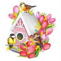 Плакат "Скворечник с птицами" А3 арт.59,410,00