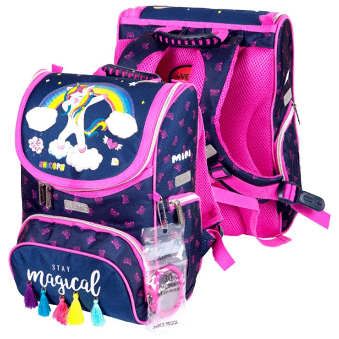 Ранец для девочек школьный (deVENTE) Mini Magic Unicorn +часы 35x26x20см арт 7030100