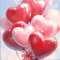 Открытка-мини "Воздушные шары" 7,5*15см арт.Mi082