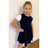 Сарафан для девочки (MULTIBREND арт.Складка  размер 32/128-40/152 цвет темно-синий