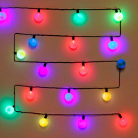 Гирлянда электрическая для дома фигурная 04м 20LED "Шар" цвет мульти (темный провод) артемный 183-635