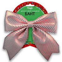 Украшение декоративное "Бант" 24*26см красный в полоску арт.91219