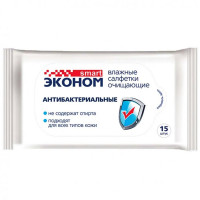 Салфетки влажные  15шт/пачка ЭКОНОМ Smart антибактериальные (Ст.108)
