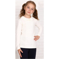 Джемпер для девочки трикотажный (Ликру) длинный рукав цвет экрю арт.0194 ТИНА размерный ряд 32/128-40/158