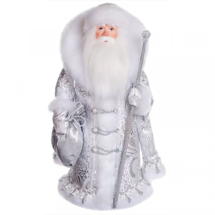Игрушка декоративная "Дед Мороз" 32см серебро арт.025