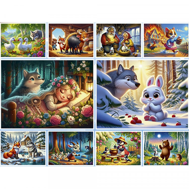 Пазл 35 элементов Оживи мультфильм Сказки №1 (РК) ассортимент арт.П35-3491 (ст.10)