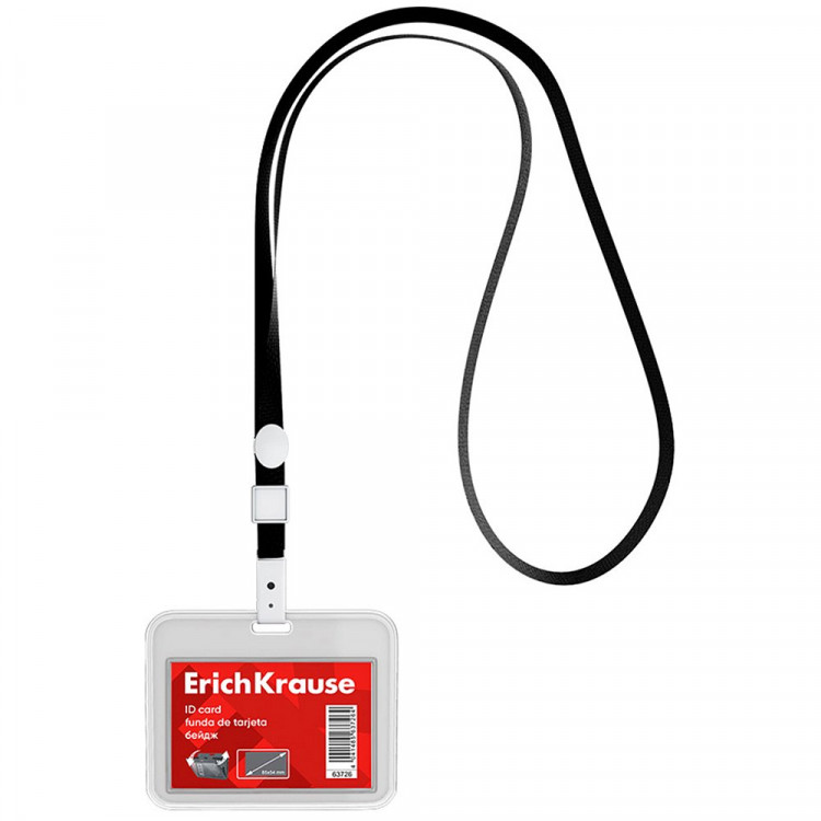 Бейдж горизонтальный 85х54мм ErichKrause книжка на ленте арт.63726 (Ст.50/600)