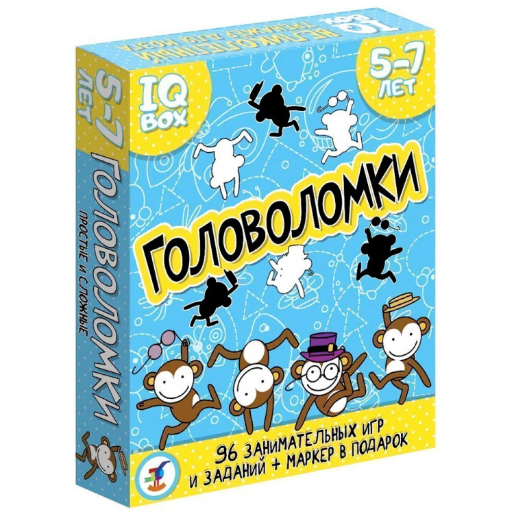 Игра настольная карточная IQ Box. Головоломки 5-7 лет (Дрофа) арт.3565