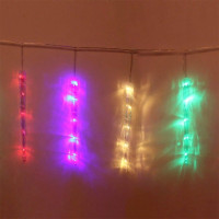 Гирлянда электрическая для дома фигурная 2,5м*50см 40LED "Сосулька" цвет мульти (светлый провод) 8режимов арт.765-043