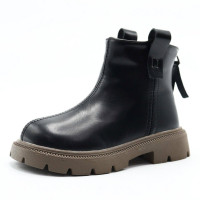 Ботинки для девочки  (Мышонок) черный  верх-искусственная кожа подкладка-байка размерный ряд 26-31 арт.  jwg-1859-2B