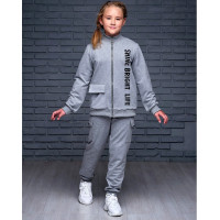Костюм спортивный для девочки арт.Мелони размер 36/140-42/158 цвет серый
