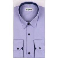 Сорочка подростковая приталенная длинный рукав размерный ряд 37/158-164 -41/176-182 цвет сирень Brostem арт.1LX212+5X** на кнопках