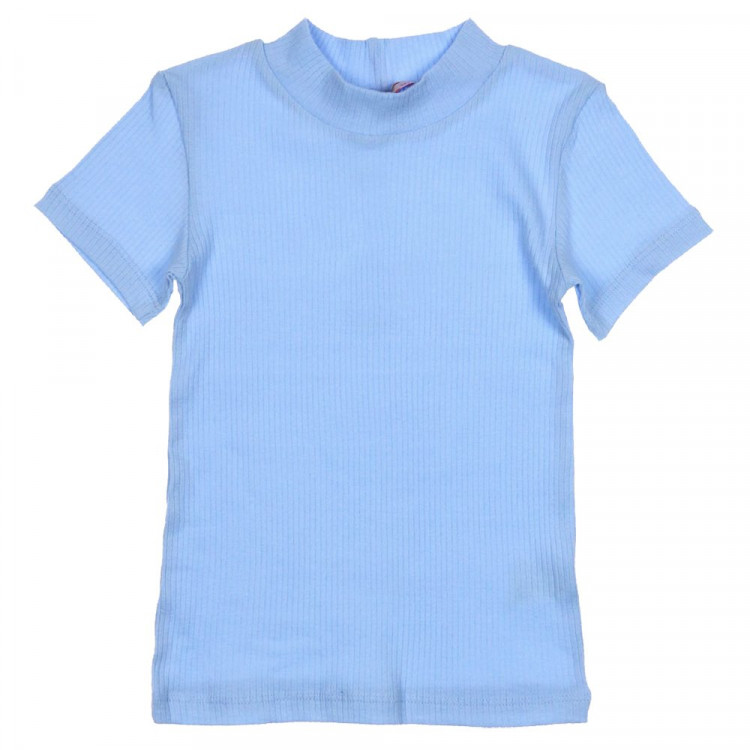яяяВодолазка (Teto) короткий рукав цвет голубой арт.411 размерный ряд 34/134-44/164