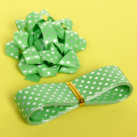Набор для упаковки "Горошек" (Бант 6см,лента 2см*3м) зеленый арт.144-0092